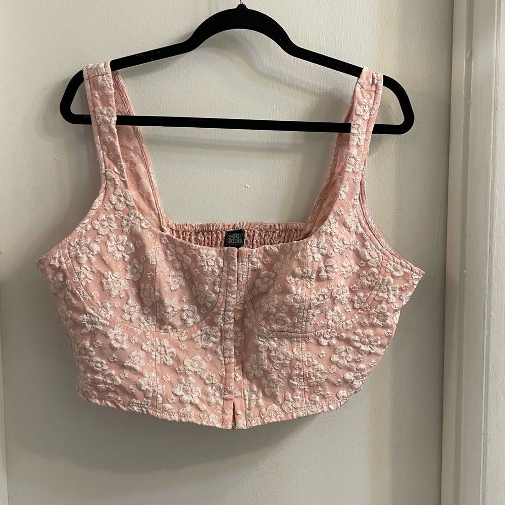 Wild Fable Pink Smocked Bustier Crop Top XXL